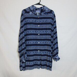 Pendleton Shirt Blue Button Up Collared Long Sleeve Tropical Shell Women's Large